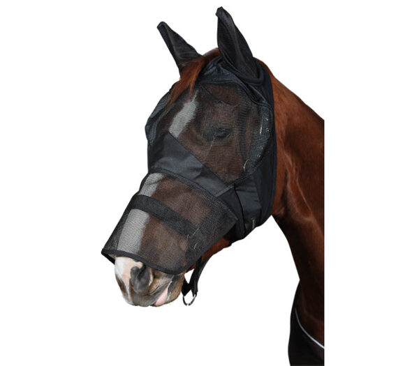 Die Insektenmaske Soft Anti-UV schützt das Pferd nicht nur an den Ohren sondern auch an den Nüstern. Extrem gute Sicht für die Pferde!