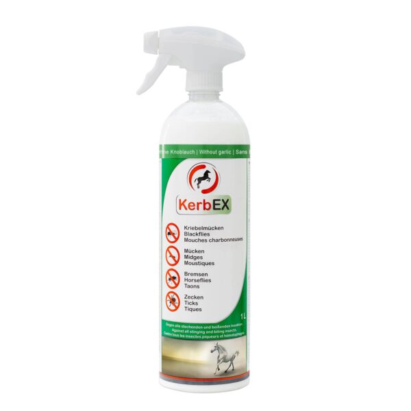 KerbEX ist ein speziell für Pferde entwickeltes Insektenabwehrmittel. Sehr lange Wirkungsdauer und gute Hautverträglichkeit.